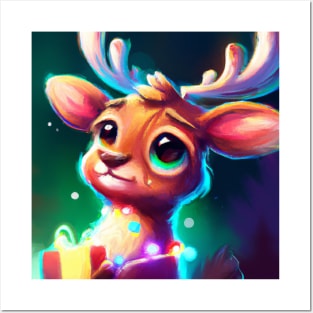 Cute Raindeer Drawing Posters and Art